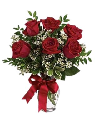 6 Red Roses - Free Delivery - MontRoyal Florist Montreal