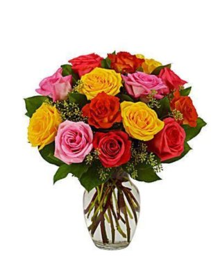 12 Assorted Roses - Free Delivery - MontRoyal Florist Montreal