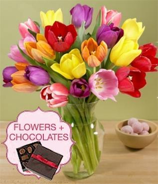 20 Mixed Tulips + 50% Off Chocolate
